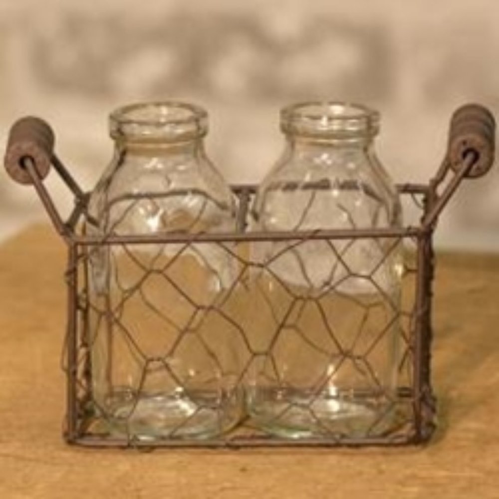 NWT 2 Bottles W/Wire Crate - Picture 2 of 3